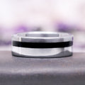 Black Onyx Ring in Tungsten Carbide (8mm)