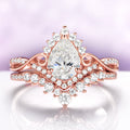 Faye Pear Shaped Lab-Grown Diamond Engagement Ring Set in Solid 14K Rose Gold (IGI Certified)