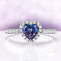 Heart Alexandrite Promise Ring in Sterling Silver