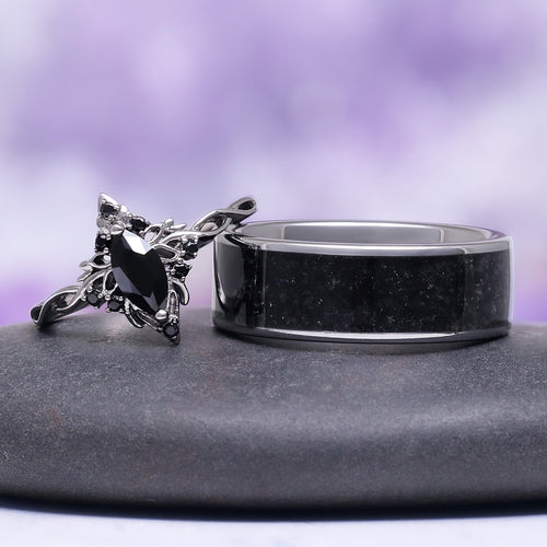 Black Onyx Men's Wedding Band in Tungsten Carbide (8mm)